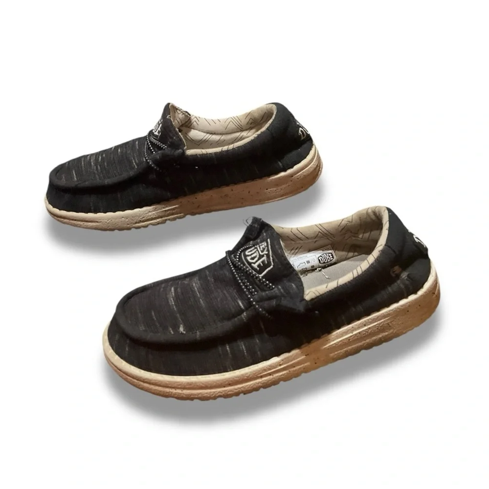 🖤 Hey Dude Wally Youth Stretch Black Slip-On Shoes‎ (YT3 | EU 35)